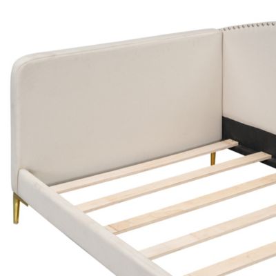 Streamdale Twin Size Upholstered Daybed With Headboard And Armrest, Support Legs