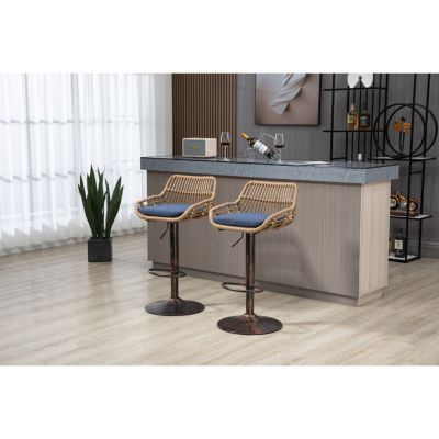 Streamdale Adjustable Bar Stools Set with Footrest