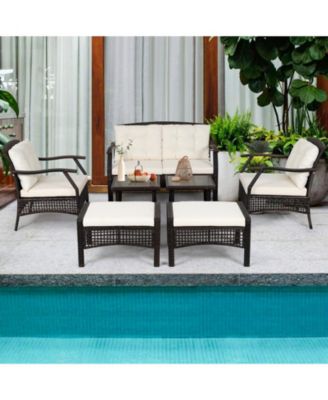 7 Pieces Outdoor Patio Furniture Set with Waterproof Cover