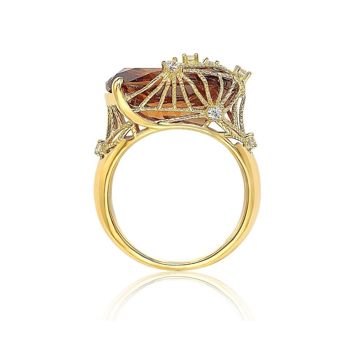 Suzy Levian New York Suzy Levian Sterling Silver Cubic Zirconia Webbed Ring