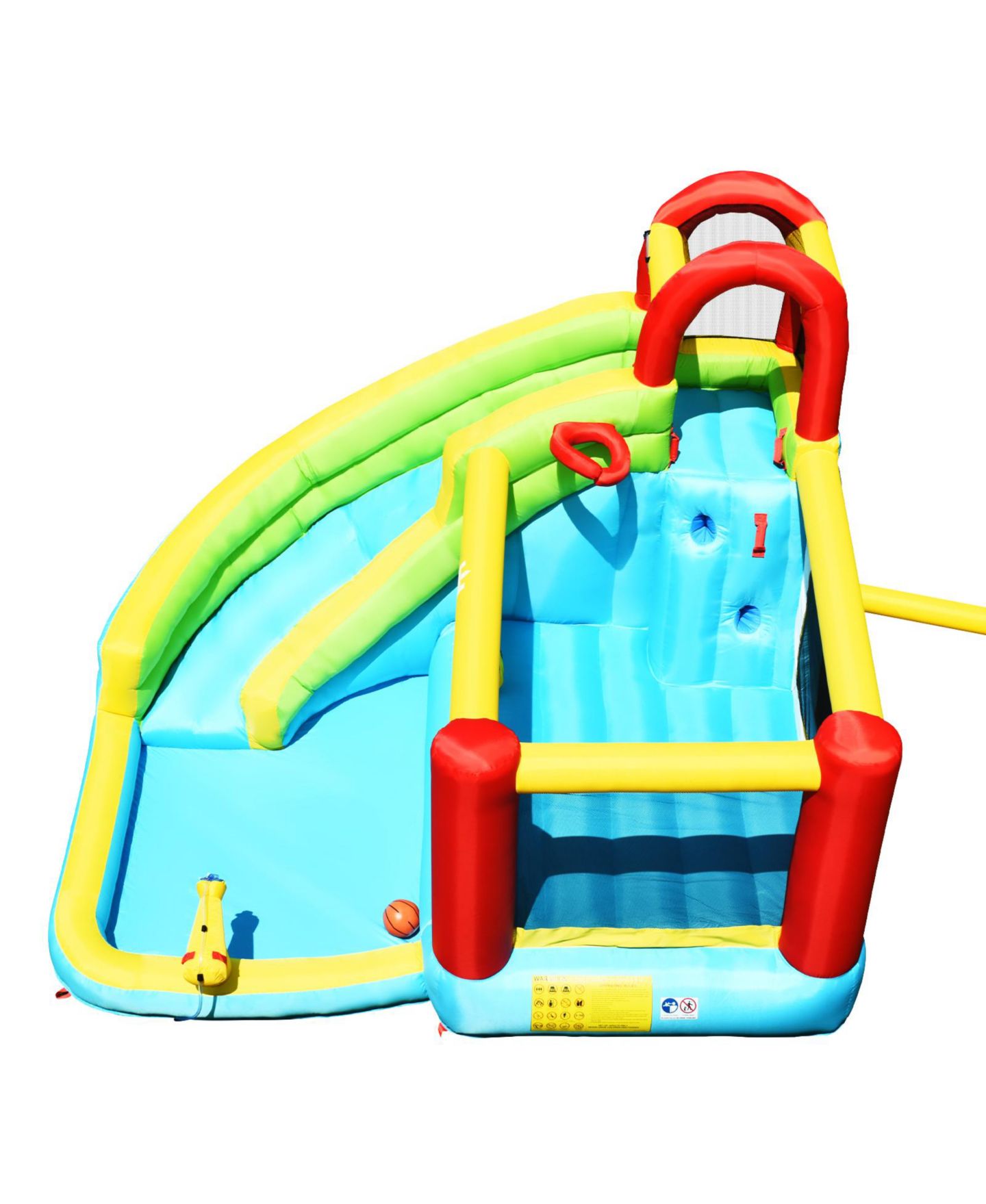 Детская игрушка INOLAIT 6-in-1 Inflatable Bounce House with Climbing Wall and Basketball Hoop, Ages 3+ — фото 4