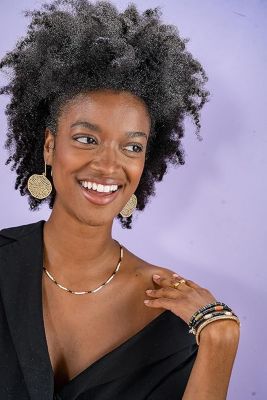 Brass Large Circle With Holes Drop Earrings 2.5"