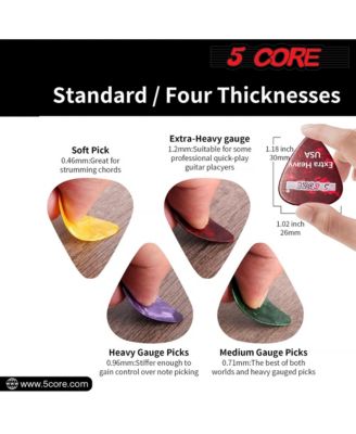 Celluloid Guitar Picks 12Pack Extra Heavy Gauge Plectrums for Acoustic Electric Bass Guitars - G PICK EXH PR 12PK