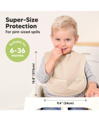 3-Pack Waterproof Baby Bibs for Eating, Lightweight, Mess Proof Toddler Bibs with Food Catcher