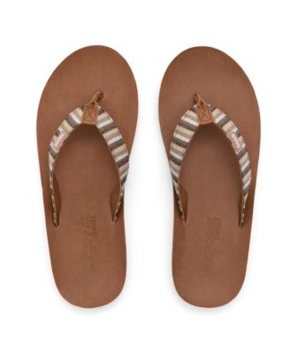 Women's Zensole Slim Kinderz Woven Strap Faux Leather Flip-Flop Thong Sandals