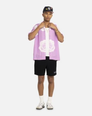 Men's Rose Bunch Button Up Shirt - XXXLarge, Light/Pastel Purple