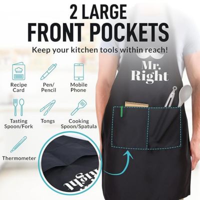 Funny Aprons for Men, Women & Couples 2-Pc.