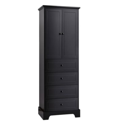 Storage Cabinet with 2 Doors, 4 Drawers - MDF, Painted Finish