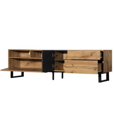 80" TV Stand with Double Storage & Drop Down Door