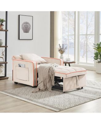 3-in-1 Creamy Modern Chair Bed