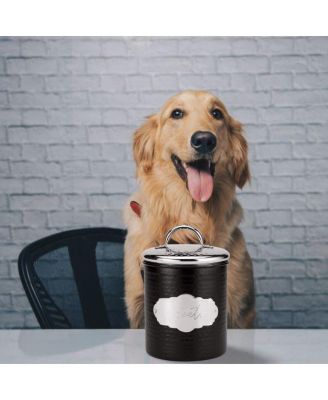 Cavalier Small Metal Canister Treats Jar, 40 oz., Black w/ Silver Lid