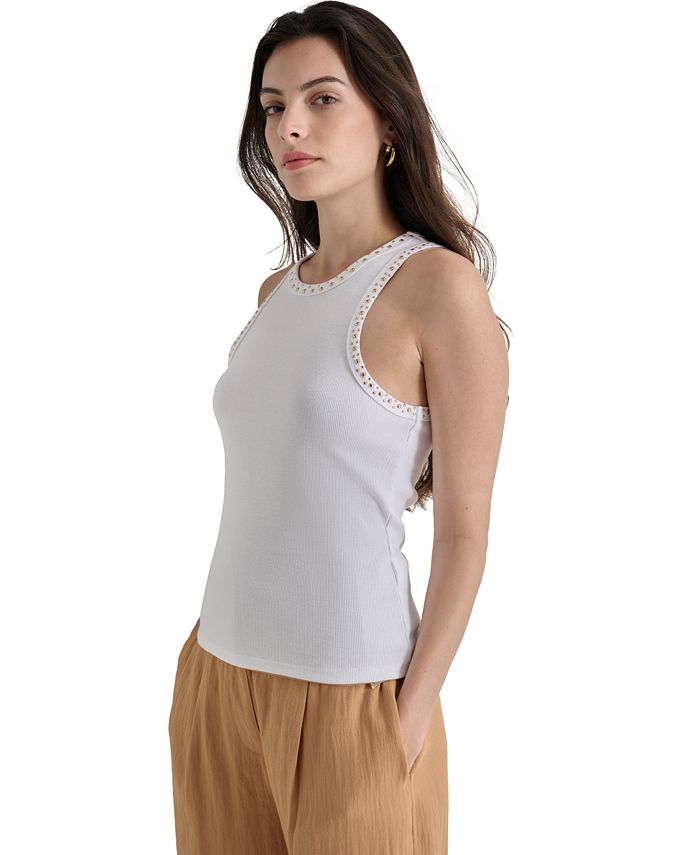 Marnie Rib Knit Tank Top | White