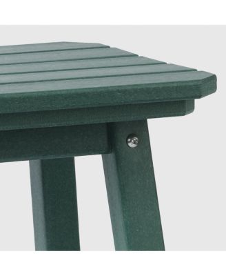 24" HDPE Outdoor Patio Counter High Backless Square  Set of 2