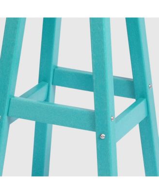 29" HDPE Outdoor Patio Square Bar Stools (Set of 3)