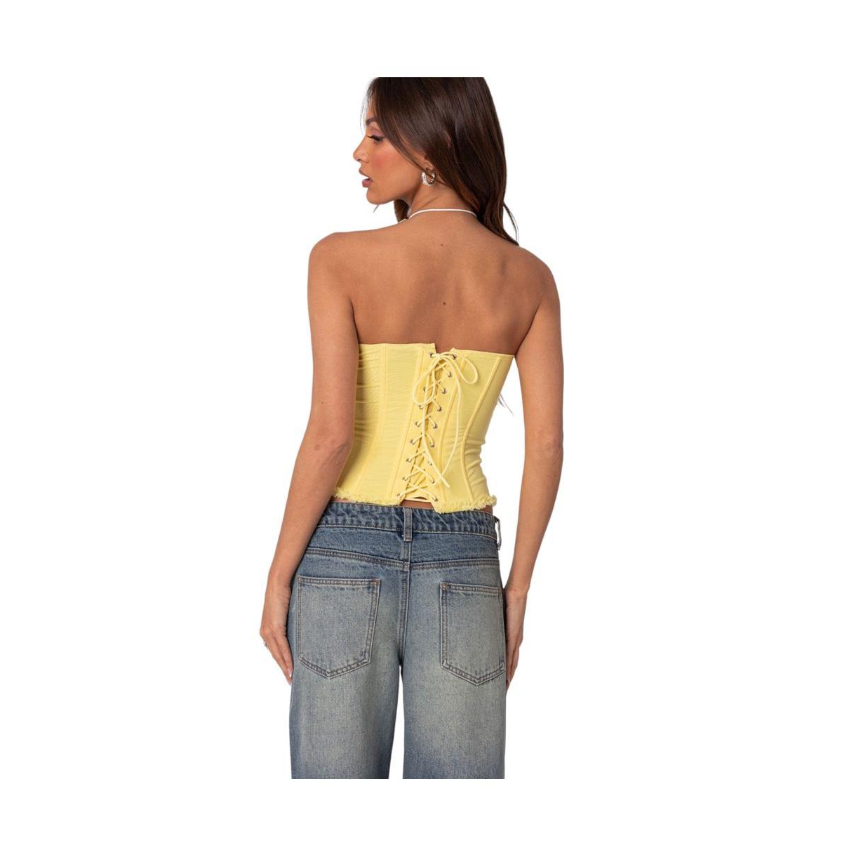 Edikted Women's Deirdre Mesh Lace Up Corset