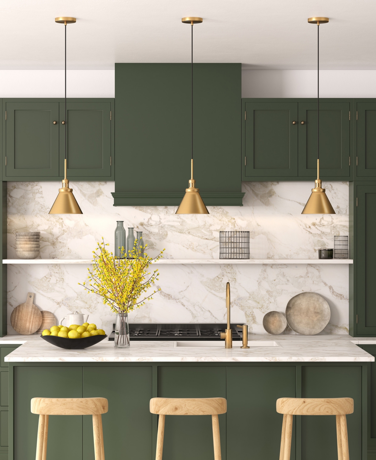 Hudson & Canal Zeno Pendant In Brass