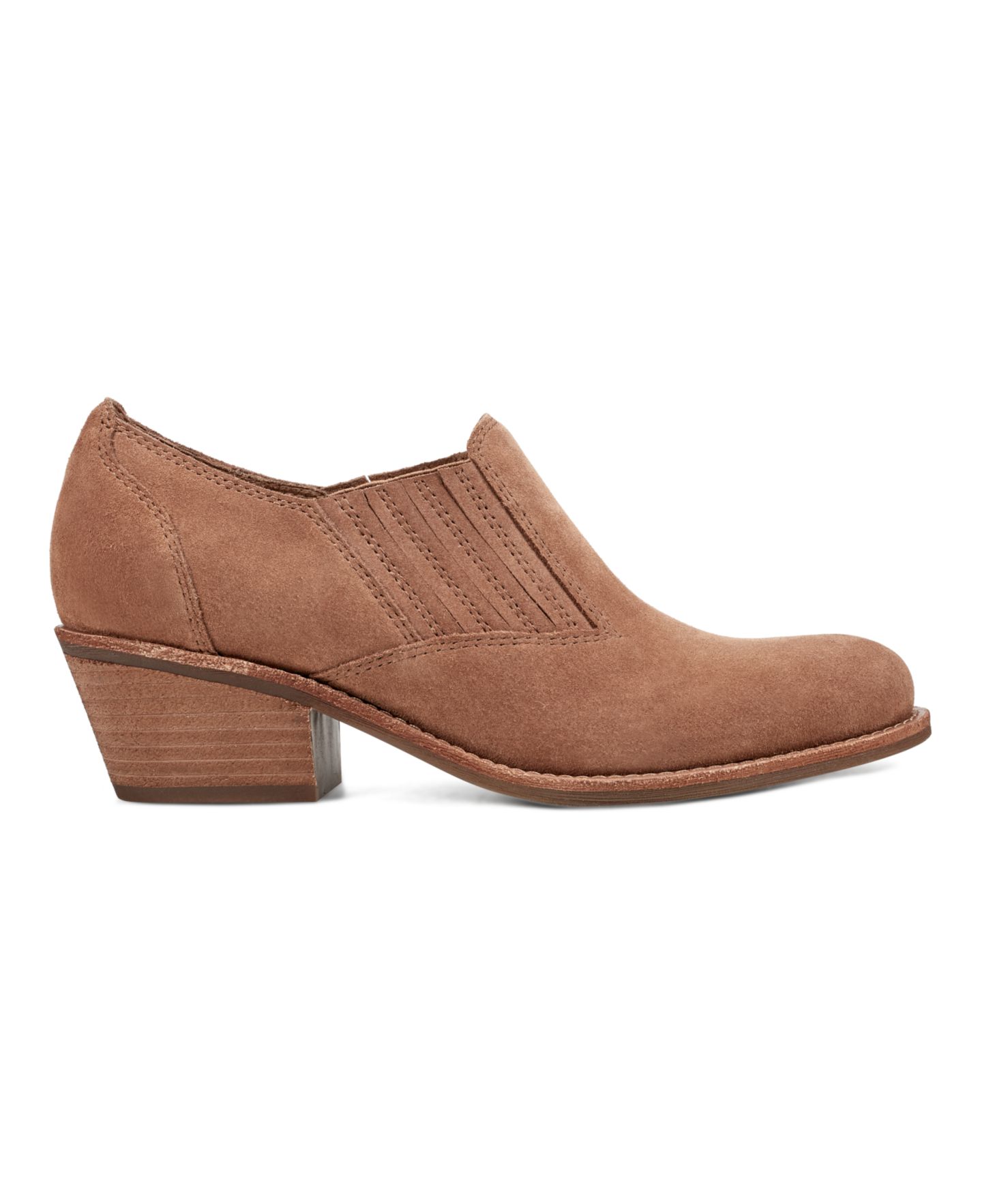 Женские ботинки Earth Jalin Almond Toe Slip-On Shooties, цвет: Коньячный замшевый — фото 2