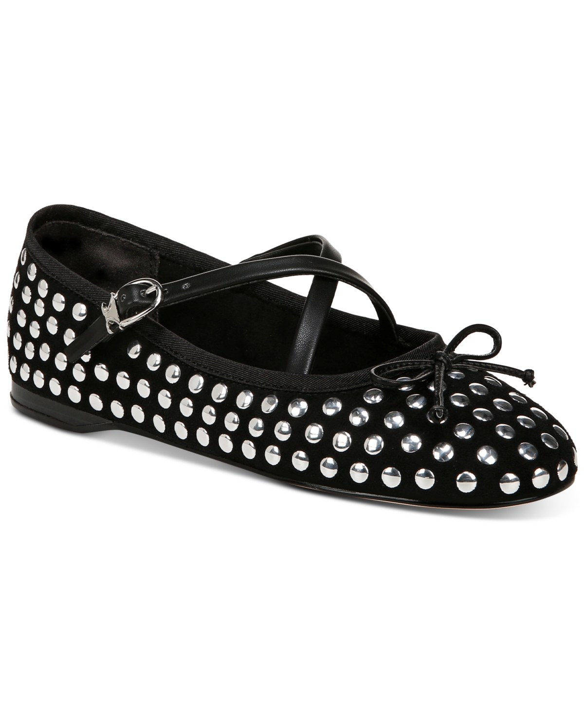 Women's Zuri Metal Crossband Ballet Flats - Black Stud