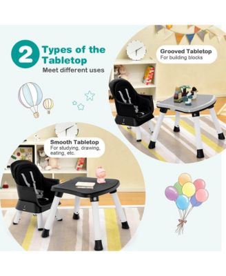 Baby 8-in-1 High Chair with Double-layer Cushions Multifunctional