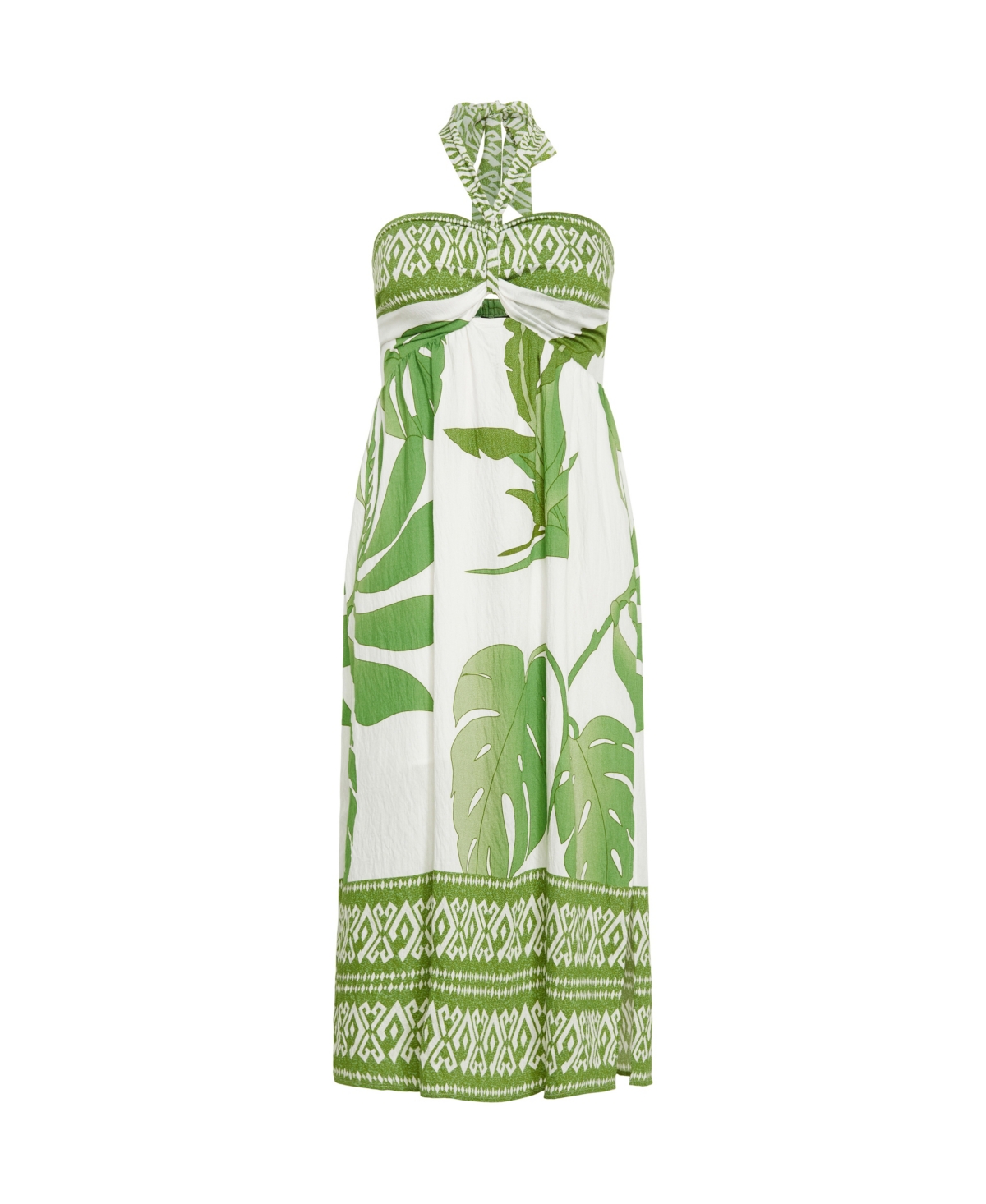 City Chic Plus Size Peta Border Print Maxi Dress