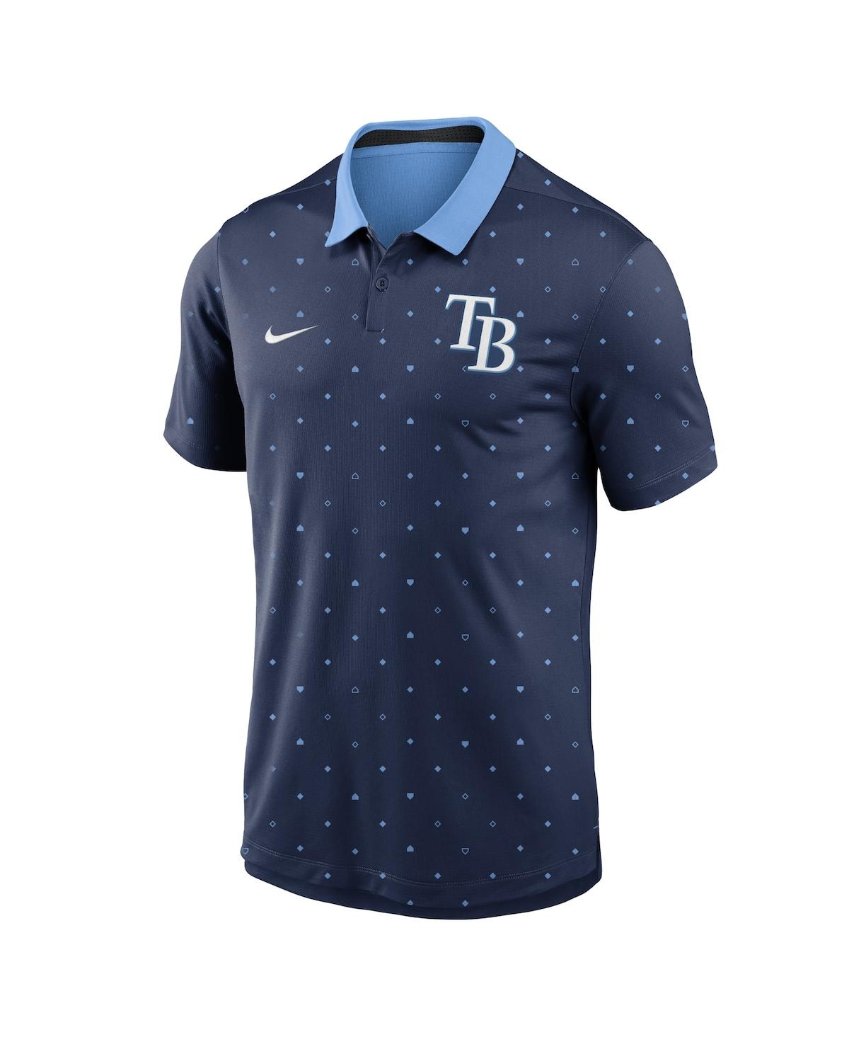 Nike Men's Tampa Bay Rays Legacy Icon Vapor Performance Polo In Navy,light Blue