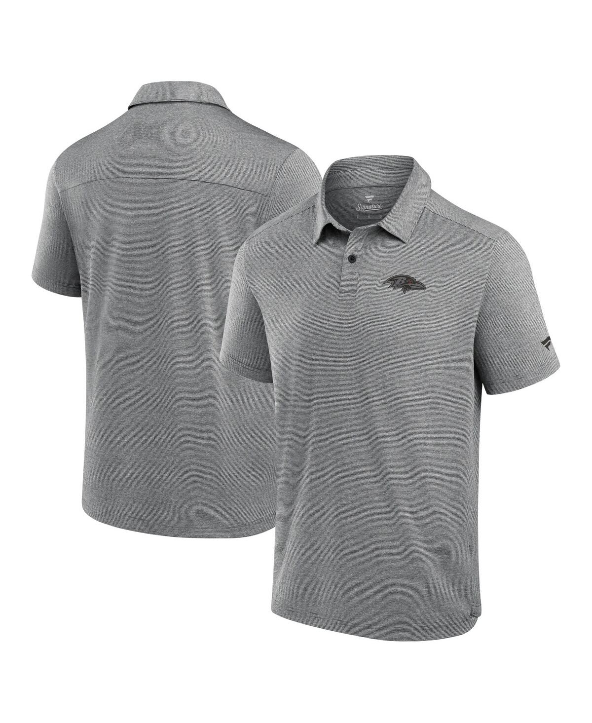 Fanatics Signature Men's Gray Baltimore Ravens Front Office Tech Polo Shirt