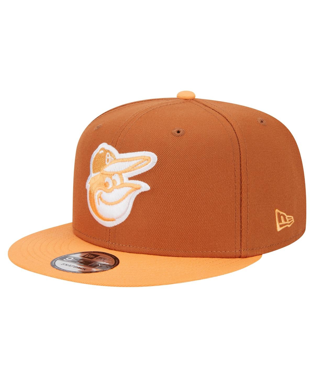Men's Brown Baltimore Orioles Spring Color Two-Tone 9FIFTY Snapback Hat - Brown