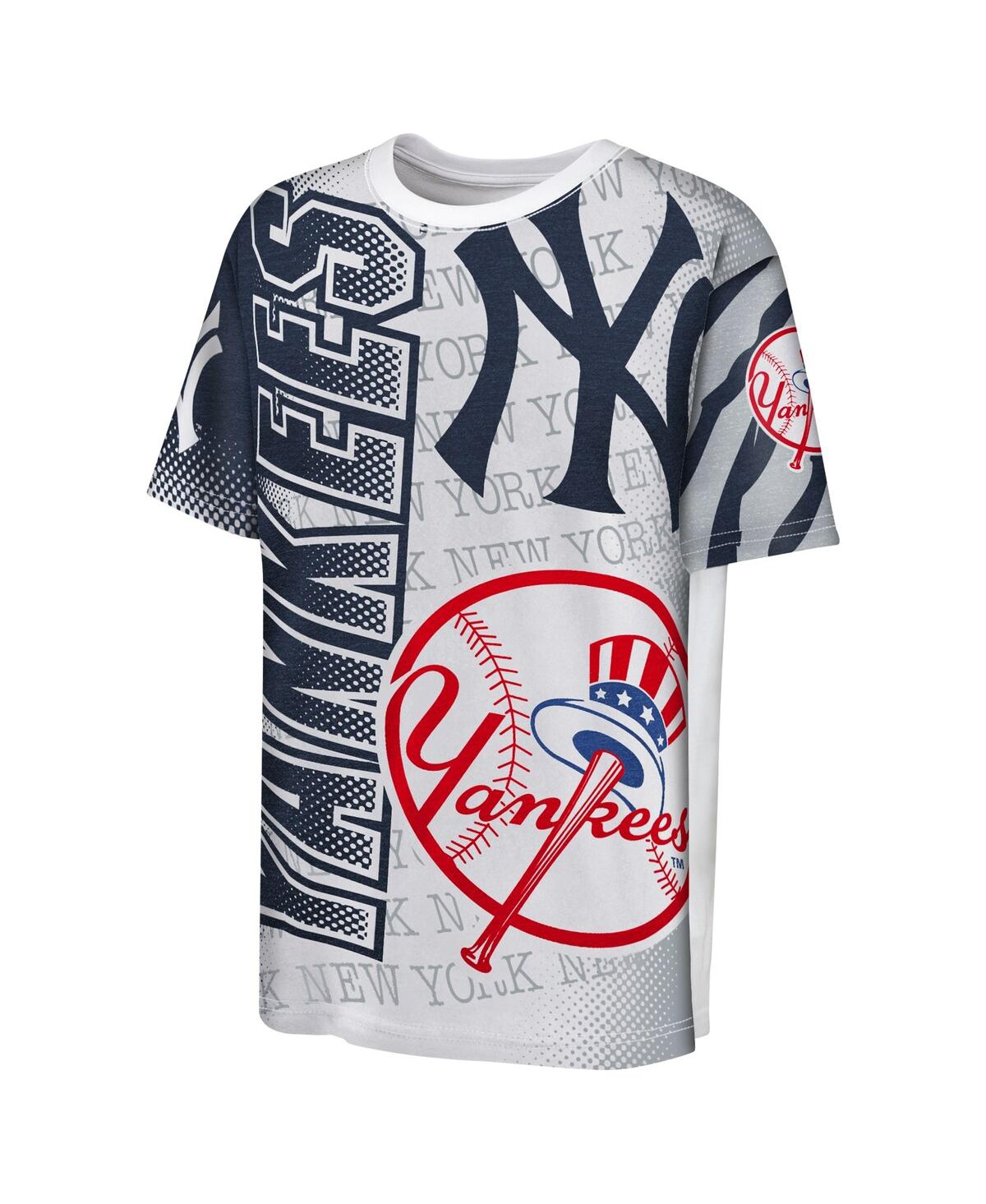Outerstuff Big Boys and Girls New York Yankees Impact Hit Bold T-Shirt