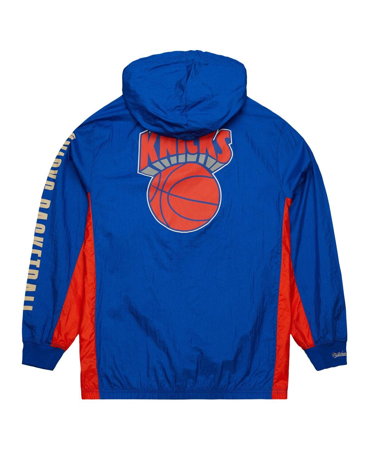 Mitchell & Ness Mitchell Ness Men's New York Knicks Big Tall Hardwood Classics Team Og 2.0 Anorak Hoodie Quarter-zip In Blue