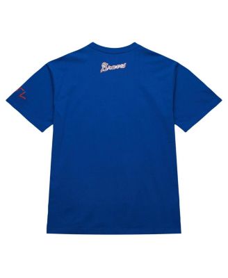 Mitchell Ness Men's Hank Aaron Royal Atlanta Braves Cooperstown Collection Heavyweight Premium Player vintage - like Logo T-Shirt
