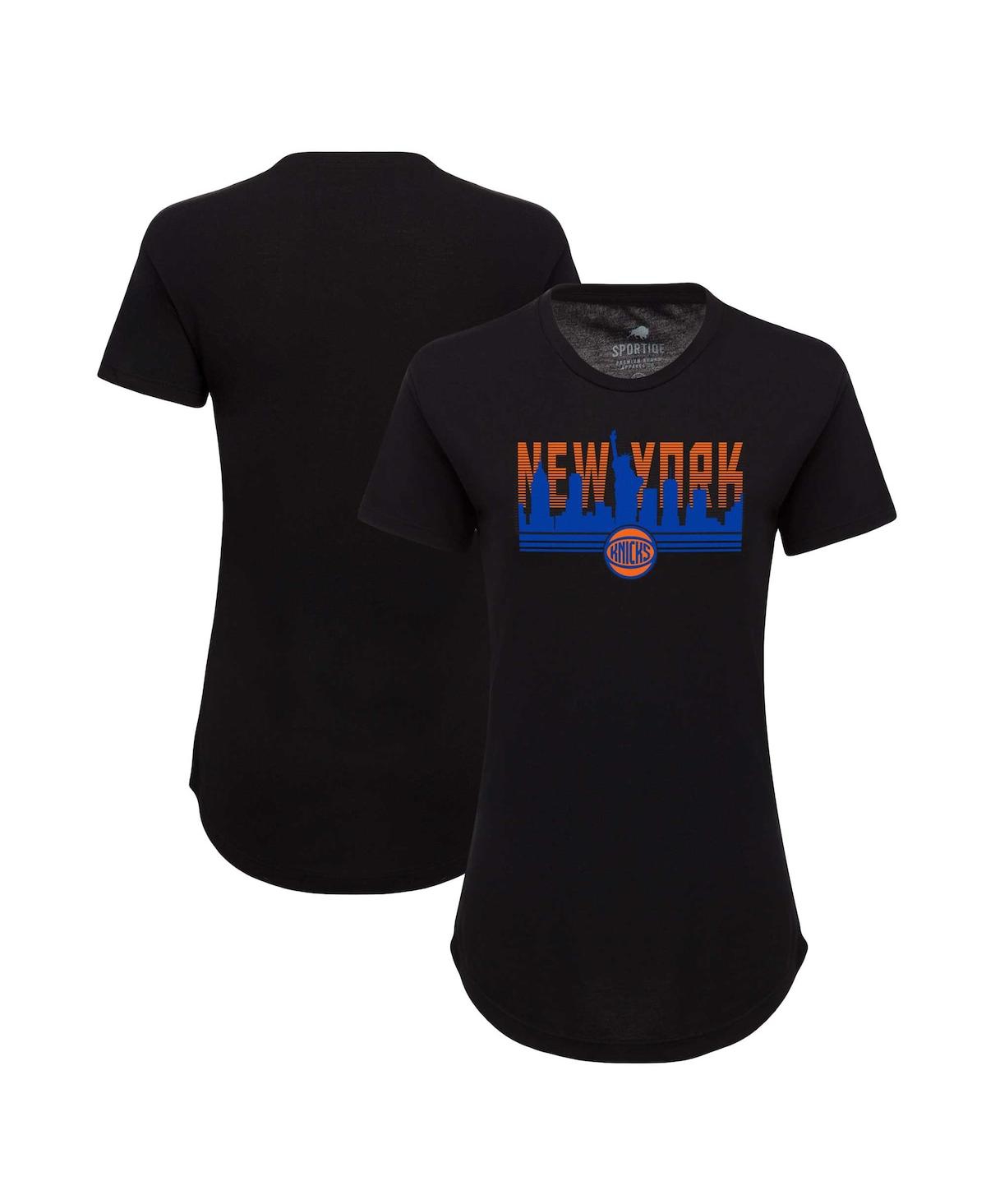 Women's Black New York Knicks Phoebe Super Soft Tri-Blend T-Shirt - Black