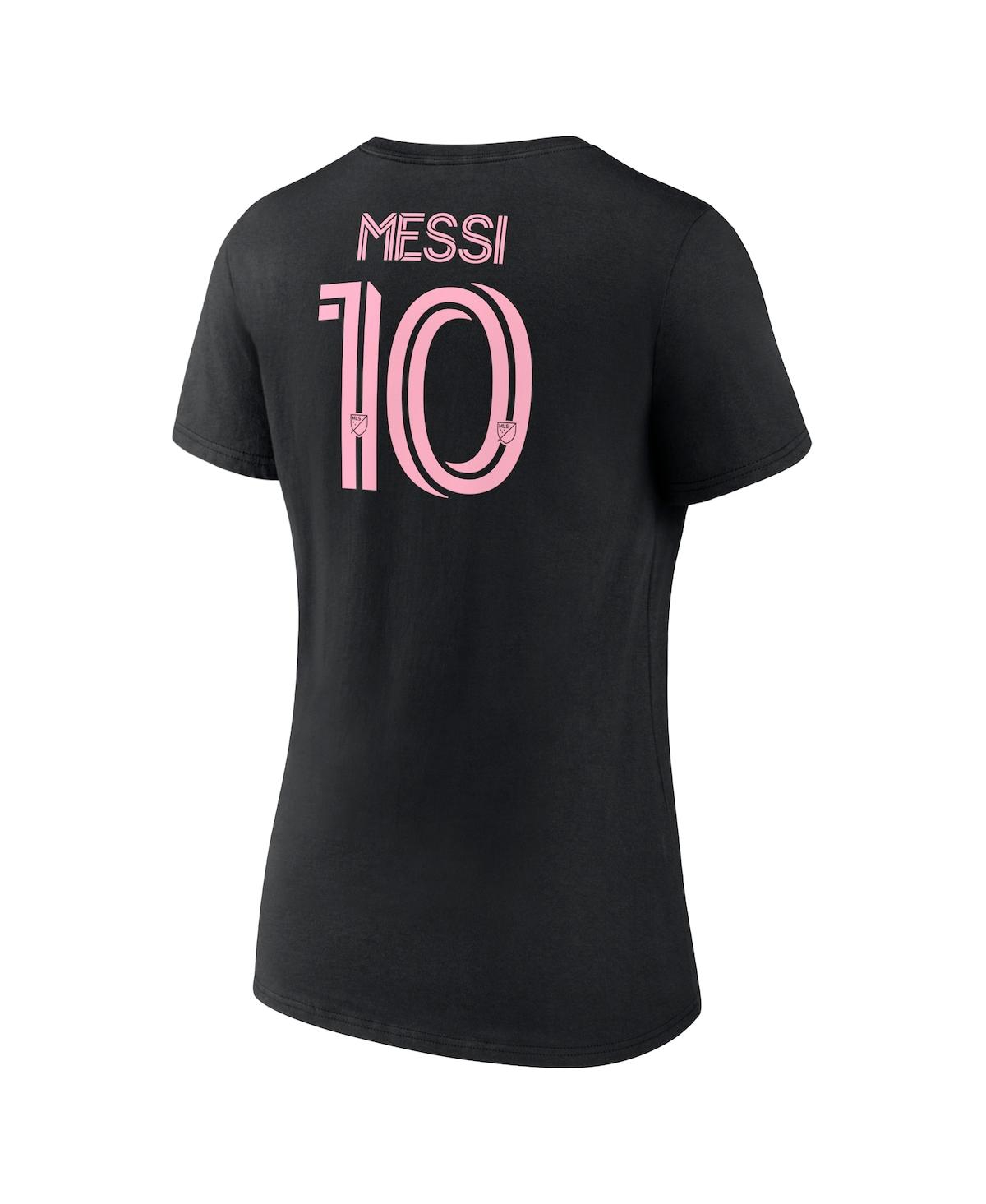 Fanatics Women's Lionel MessiInter Miami Cf Authentic Stack Name Number V-Neck T-Shirt - Black