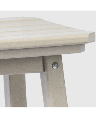 24" HDPE Outdoor Patio Counter High Backless Square  Set of 3