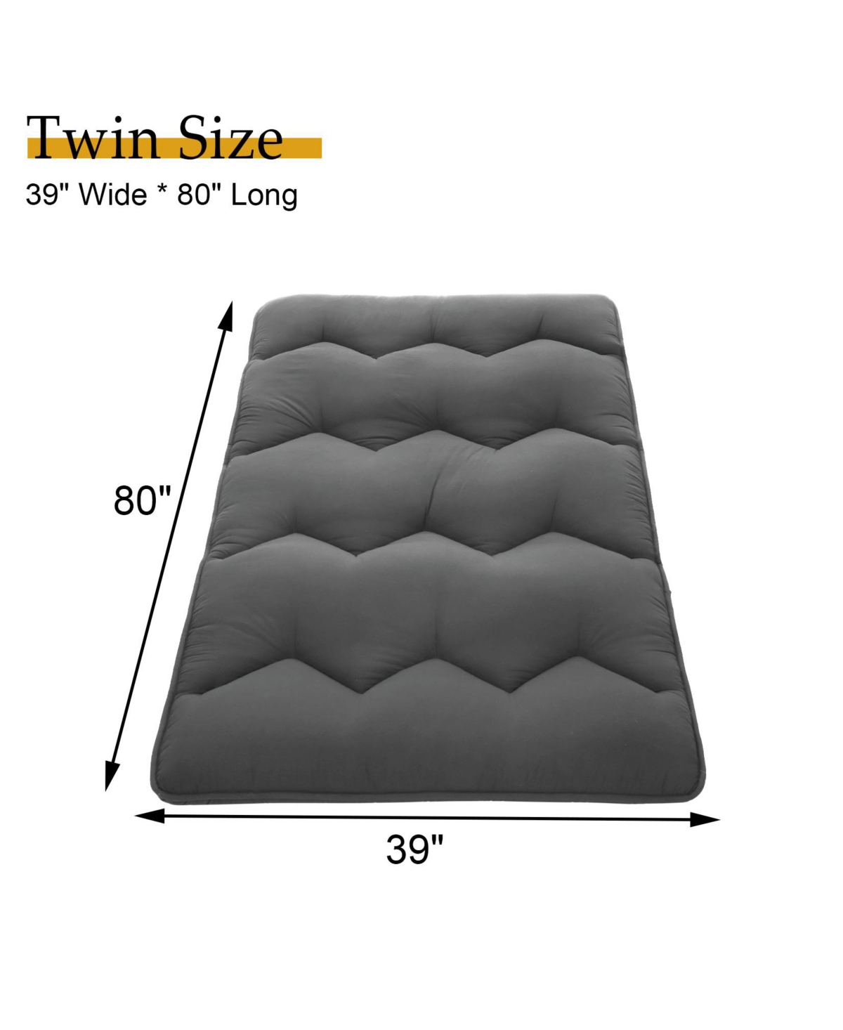 Caromio Futon Mattress Size, Floor Mattress Pad Portable Dorm Sleeping Pad, 39