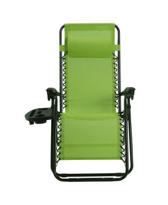 2 Pieces Folding Lounge Chair with Zero Gravity