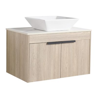 30" Modern Design Float Bathroom Vanity With Ceramic Basin Set