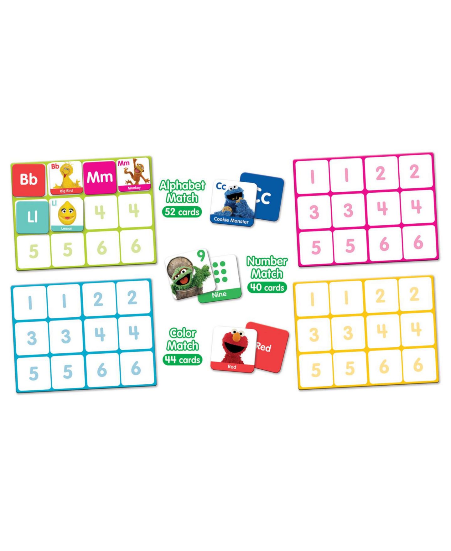Детские игрушки MasterPieces Puzzles Sesame Street 3-in-1 Matching Games, Ages 3+ — фото 2
