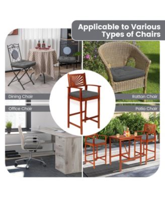 4 Pack 17.5 x 17 Inch U-Shaped Chair Pads with Polyester Cover-Grey