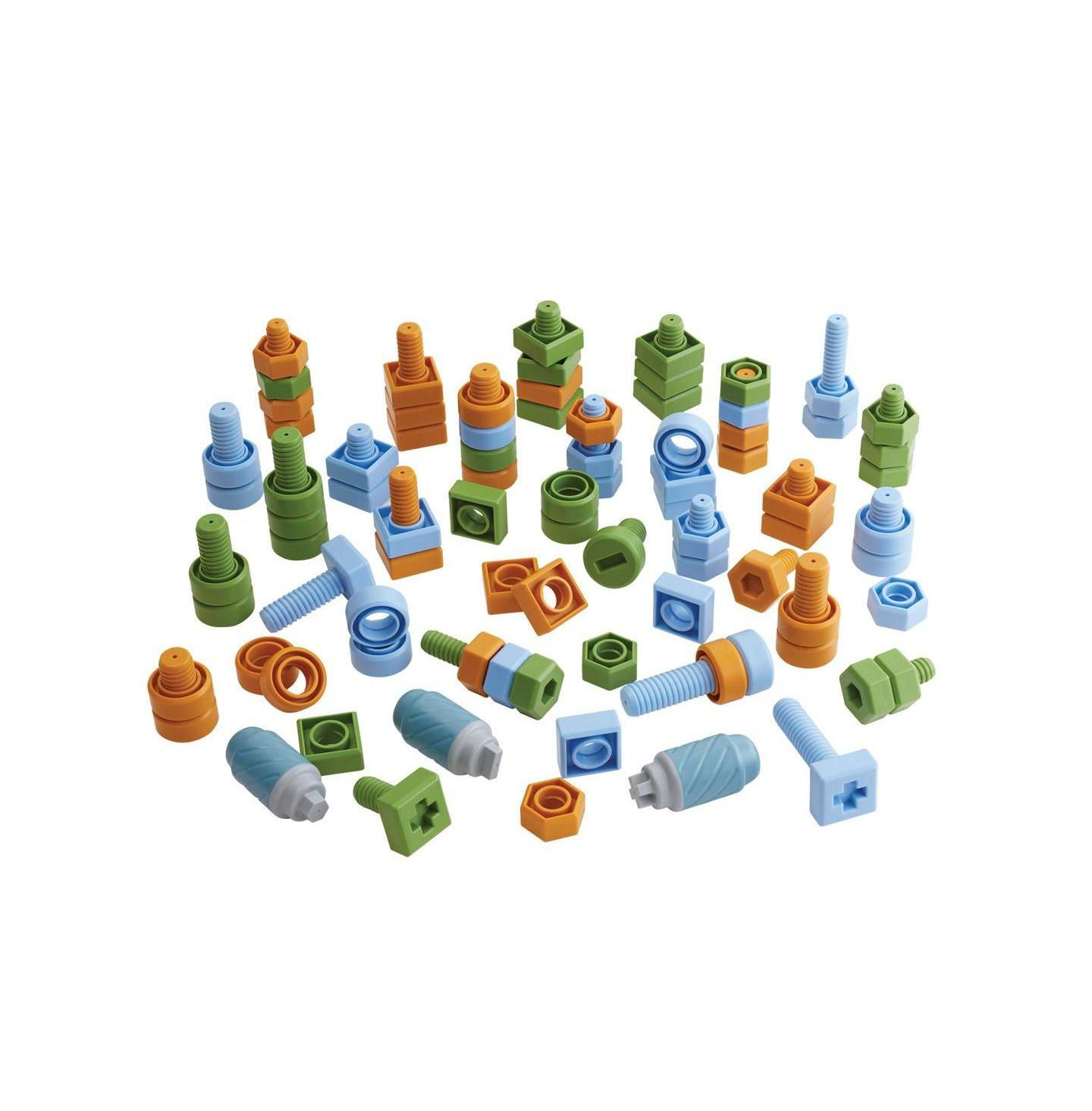 Детские конструкторы Kaplan Early Learning Twisty Tools Nuts and Bolts Set, 84-Piece Building Set, Ages 18 Months and Up — фото 5