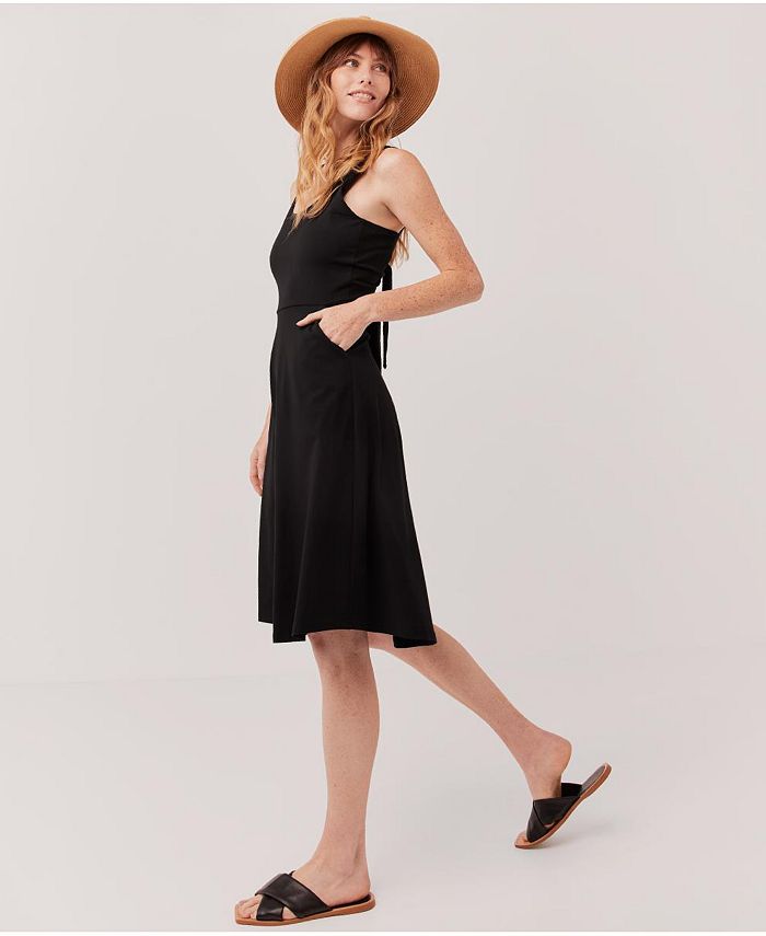 Pact Plus Size Cotton Fit & Flare Tie-Back Dress - Macy's
