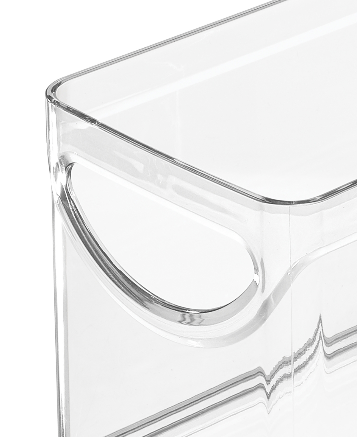 iDesign Plastic Pantry Bin with Handles -Brushed SS