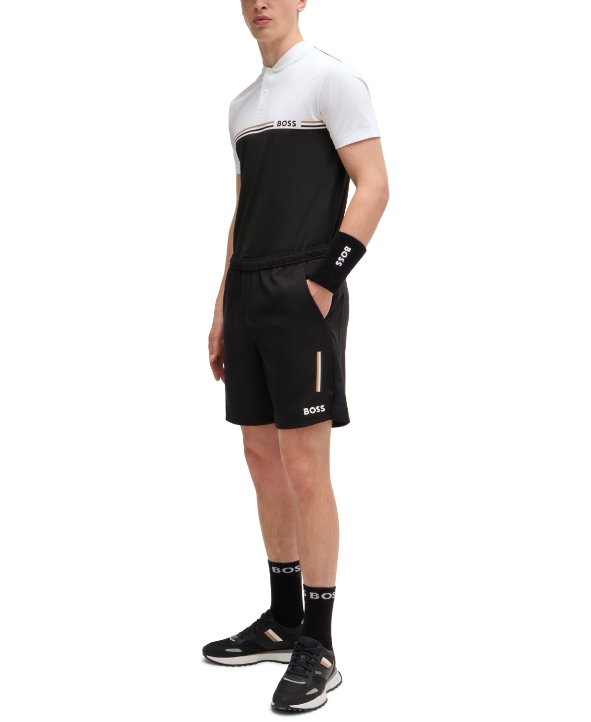 Boss by Hugo Boss Men's Boss X Matteo Berrettini Slim-Fit Bomber Collar Polo Shirt