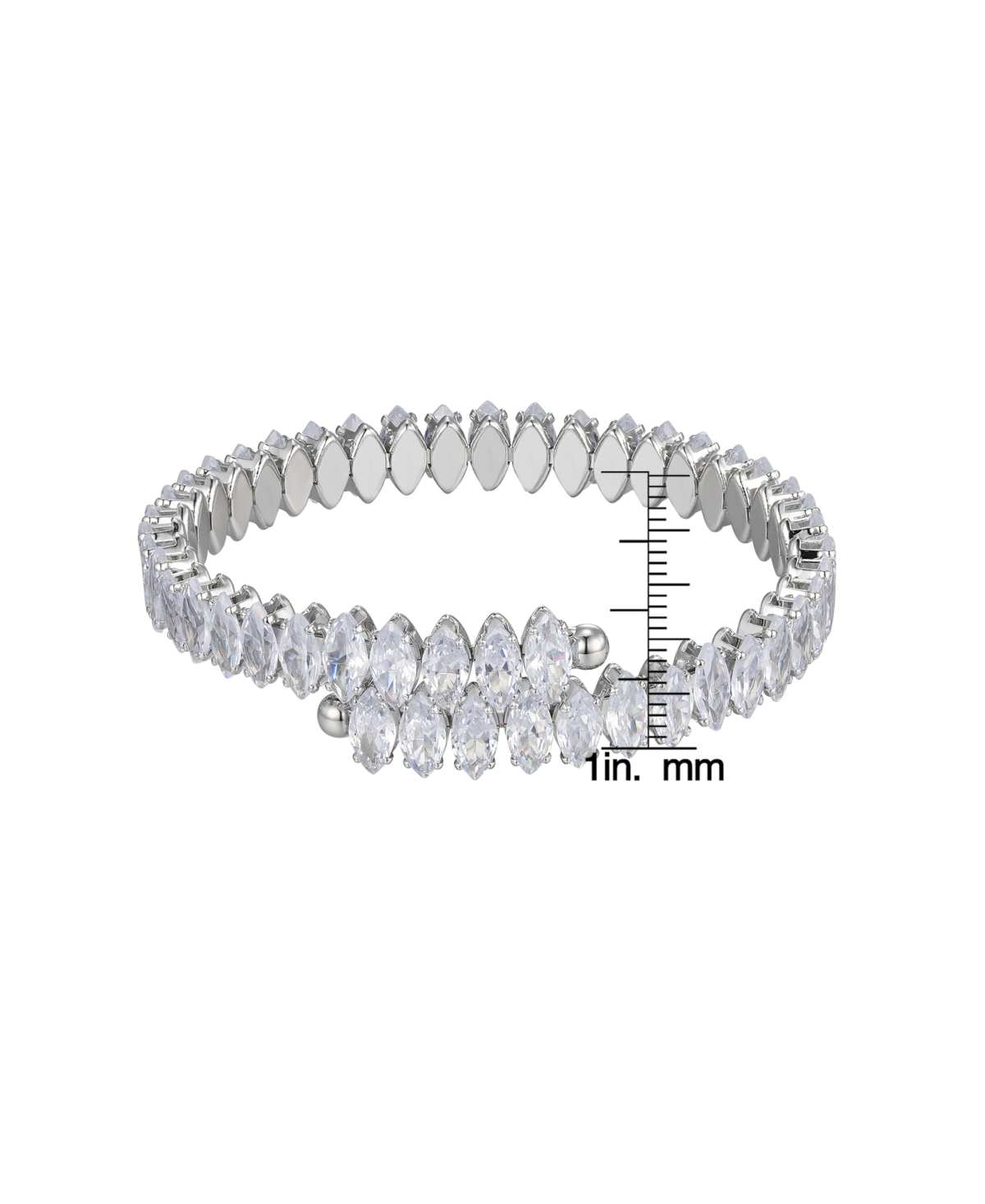 Macy'sPlated Cubic Zirconia Marquise Cuff Bracelet - Silver