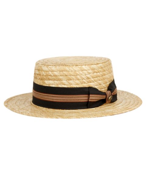 Женский головной убор Angela & William Wheat Straw Skimmer Boater Hat, цвет: Натуральный