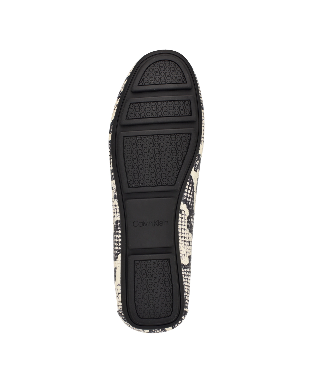 Calvin Klein Women's Lunya Slip-On Casual Flat Loafers -White Snake