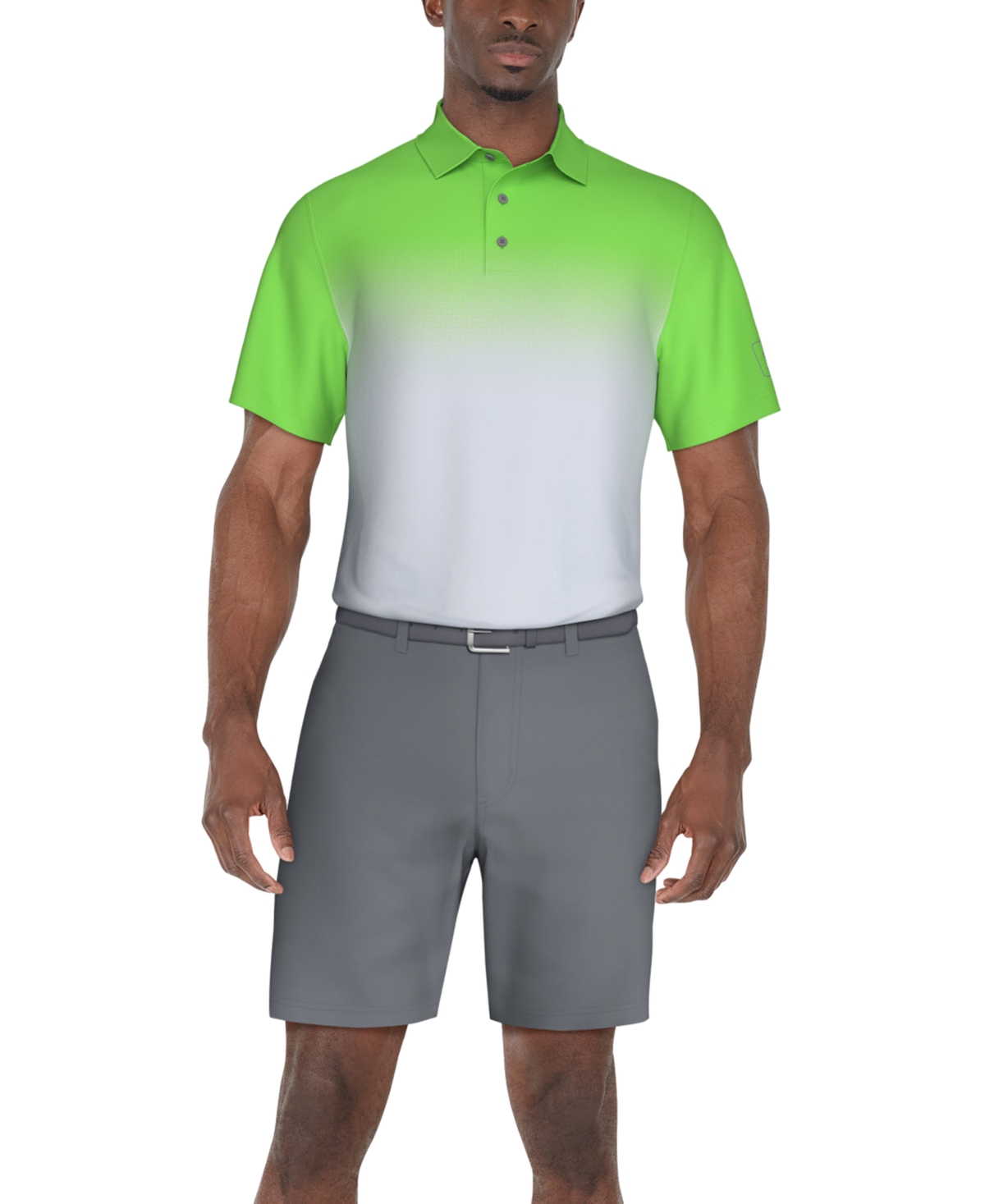 Pga Tour Men's Classic-Fit Stretch Performance Ombre Golf Polo Shirt