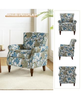 Avelina Wooden Armchair with Nailhead Trim
