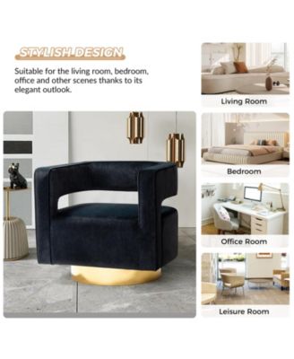 Carisa Contemporary Swivel 29.5" W Barrel Chair with Metal Base