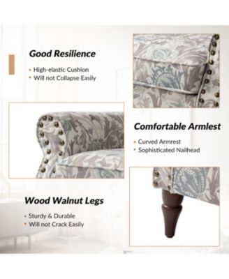 Avelina Wooden Armchair with Nailhead Trim