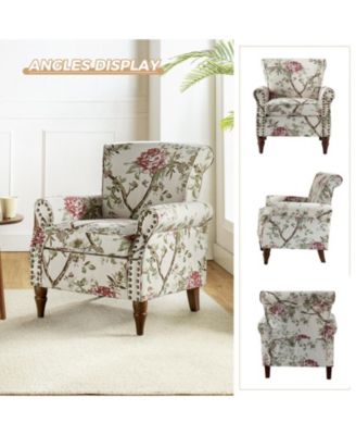 Avelina Wooden Armchair with Nailhead Trim